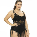 Damen gehäkelter Strandponcho mit Fransen R&B