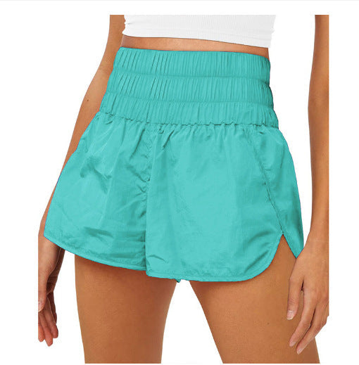Damen Sportliche Laufshorts mit hohem Taillenbund und elastischem Bündchen R&B