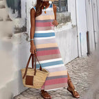 Damen Maxikleid mit elegantem Streifenmuster R&B