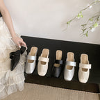 Damen Mules mit modischem Lochdesign und bequemem Blockabsatz