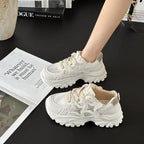 Damen Chunky Sneakers mit modischen Sternen-Applikationen R&B