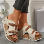 Damen Wedge-Sandaletten mit modischem Riemendesign und ergonomischem Fußbett R&B
