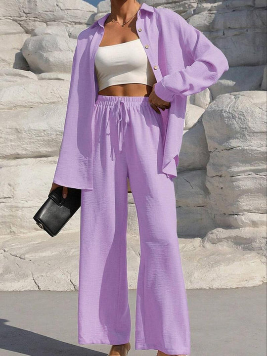 Damen elegantes und lässiges Loungewear-Set mit lockerer Passform R&B