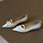 Damen spitze Ballerinas mit dekorativem Schleifendetail R&B