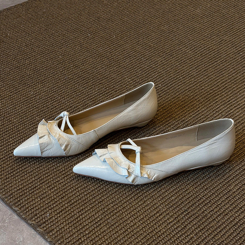 Damen spitze Ballerinas mit dekorativem Schleifendetail R&B