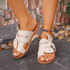 Damen Elegante und bequeme Badeschuhe mit floralem Detail R&B