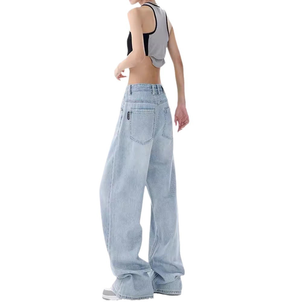Damen Weite High-Waist Jeans mit lässigem Schnitt und modernem Design R&B