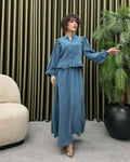 Damen Elegantes langes Kleid mit Rüschendetail R&B
