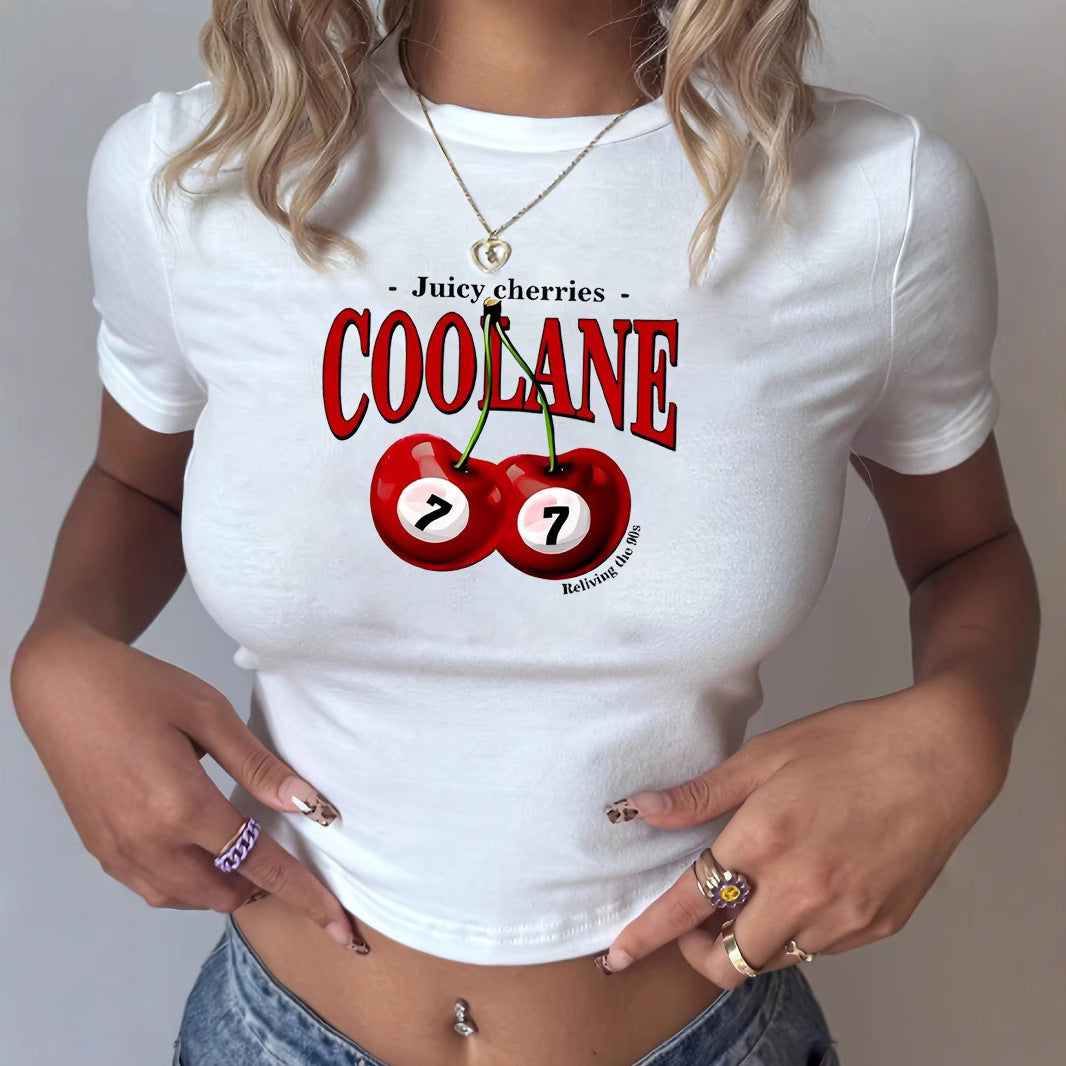 Damen T-Shirt mit kreativem Schlüsselherz-Motiv und modernem Print R&B