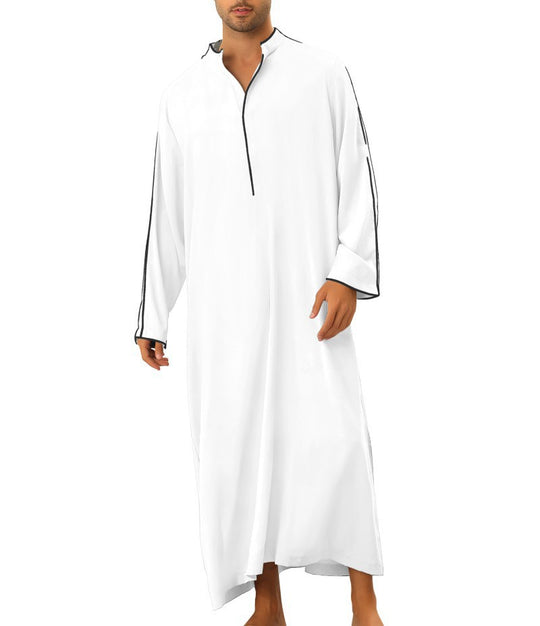 Herren hochentwickelter Kaftan mit sportlichem Stehkragen und eleganten Kontrastdetails R&B