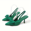 Damen elegante Slingback-Pumps mit dekorativem Schleifen-Detail R&B