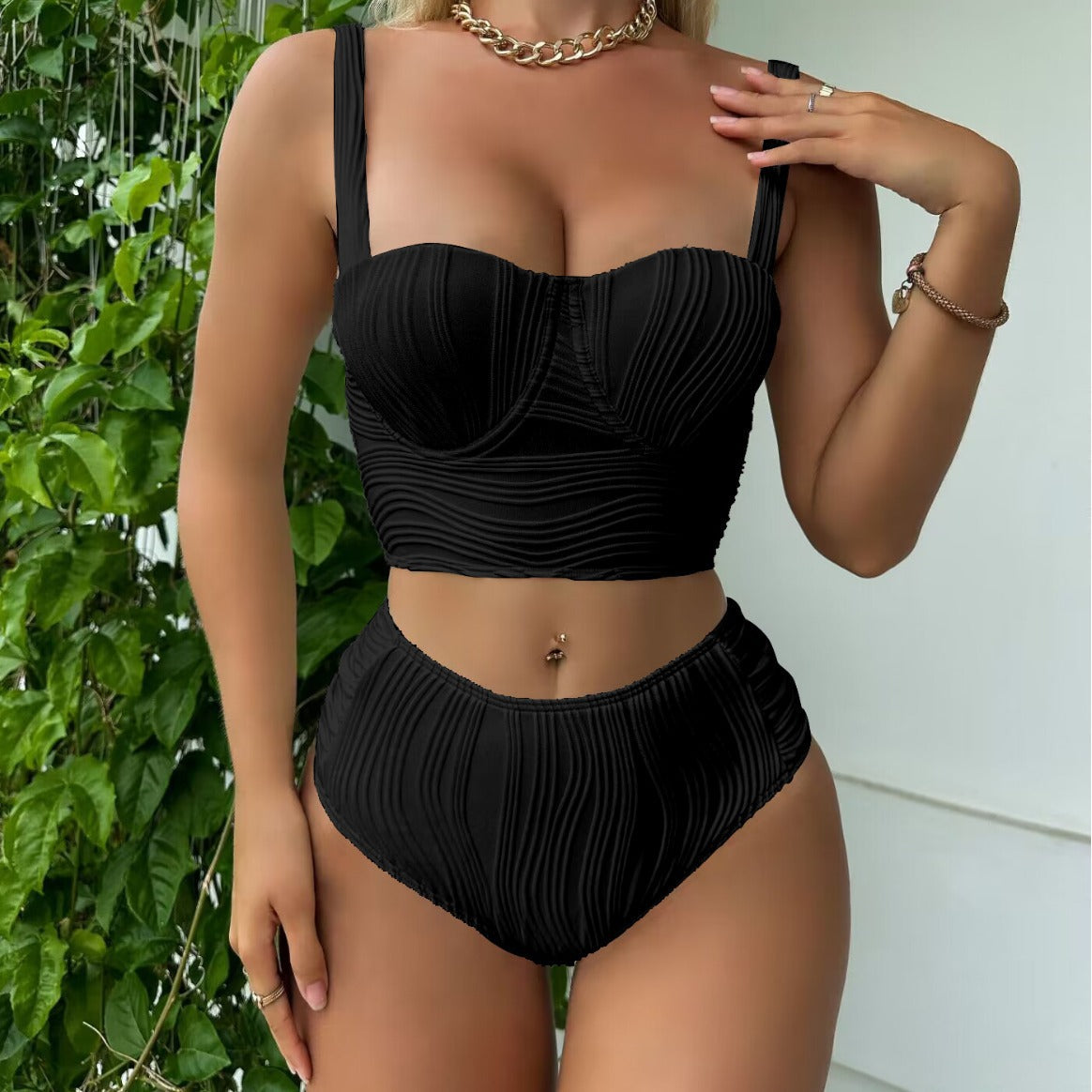 Damen Hochwertiger Badeset mit Raffungen R&B