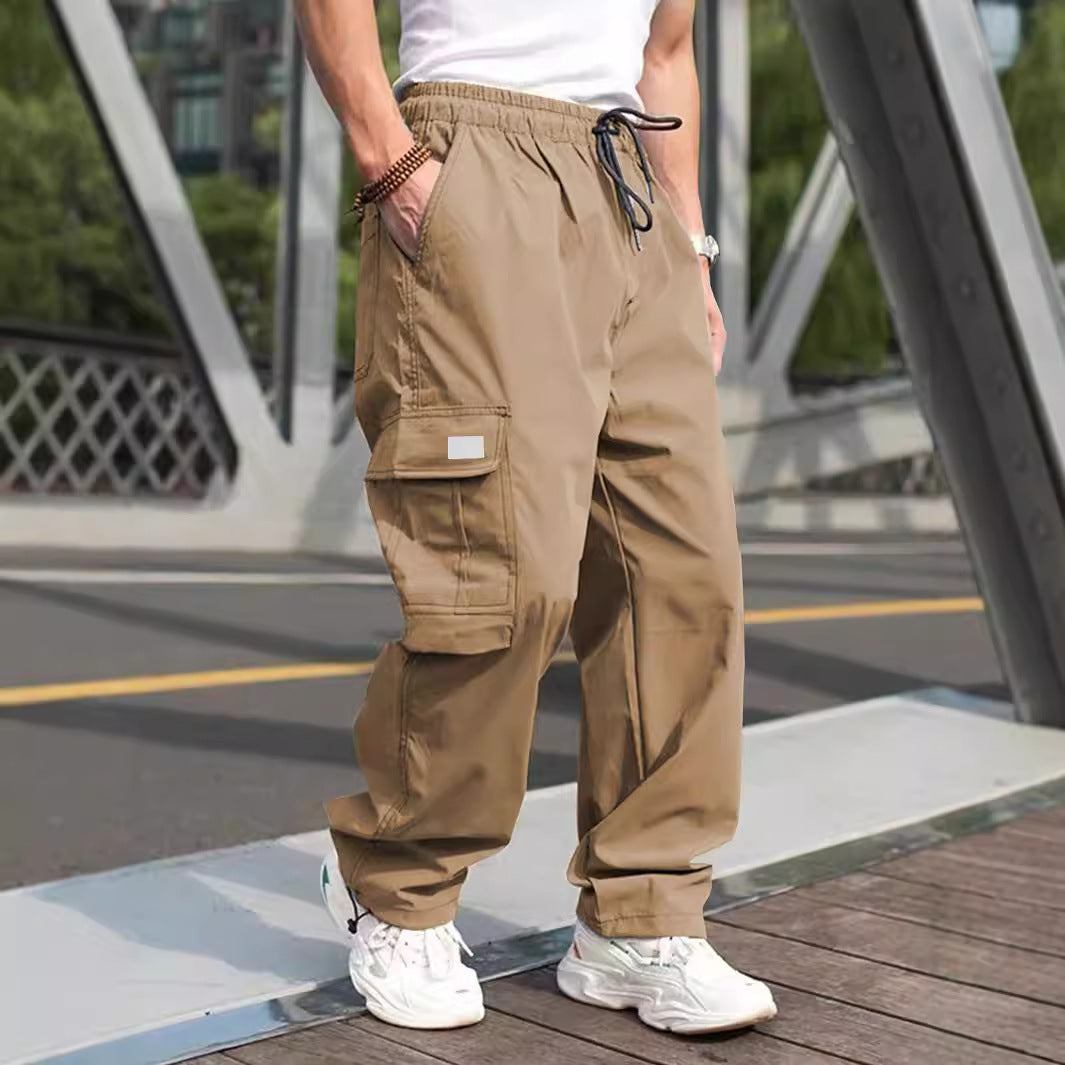 Herren lässige Cargo-Hose mit elastischem Bund und multifunktionalen Taschen R&B