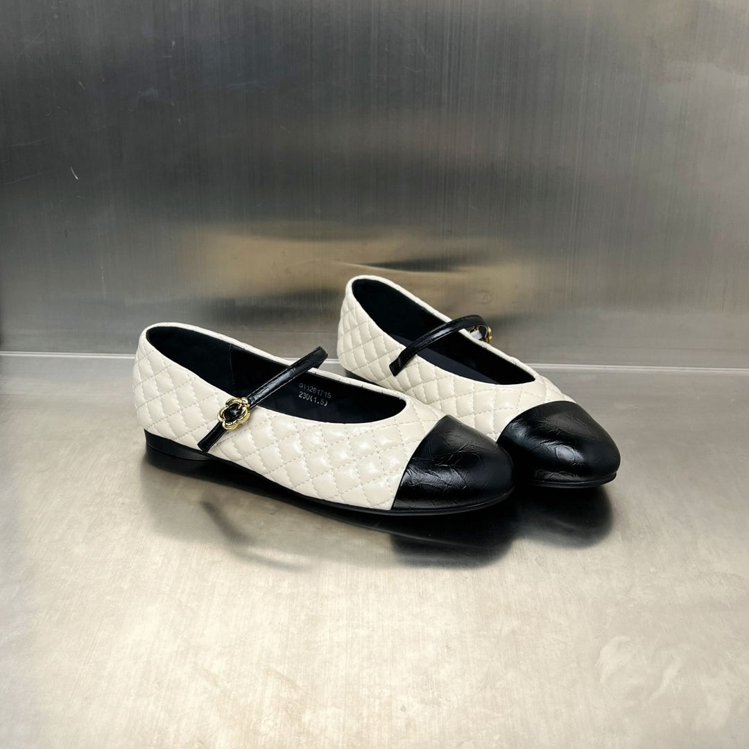 Damen Ballerinas mit eleganter Steppung und dekorativem Riemen R&B
