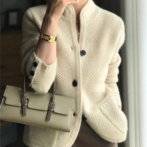 Damen Strickjacke mit strukturiertem Design und praktischen Taschen R&B