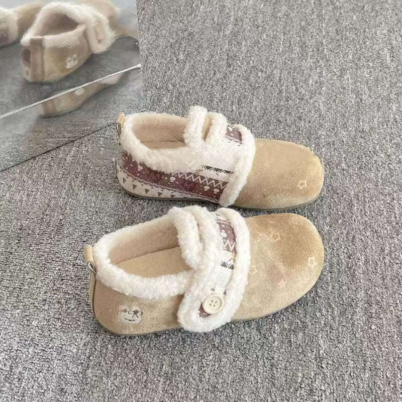 Damen Flauschige Hausschuhe mit verstellbarem Riemen und weich gefüttertem Innenfutter R&B