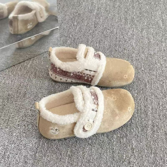 Damen Flauschige Hausschuhe mit verstellbarem Riemen und weich gefüttertem Innenfutter R&B