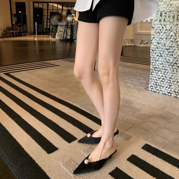 Damen Slingback-Pumps mit stilvollem Perlendetail und elegantem Design