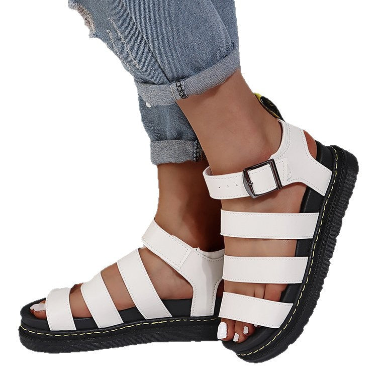 Damen Komfortable Sportliche Sandalen mit Verstellbarem Riemen und Robustem Profil R&B