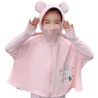 Unisex nan Kapuzenponcho für Kinder mit UV-Schutz, Ohrenkapuze und niedlichem Panda-Motiv  R&B