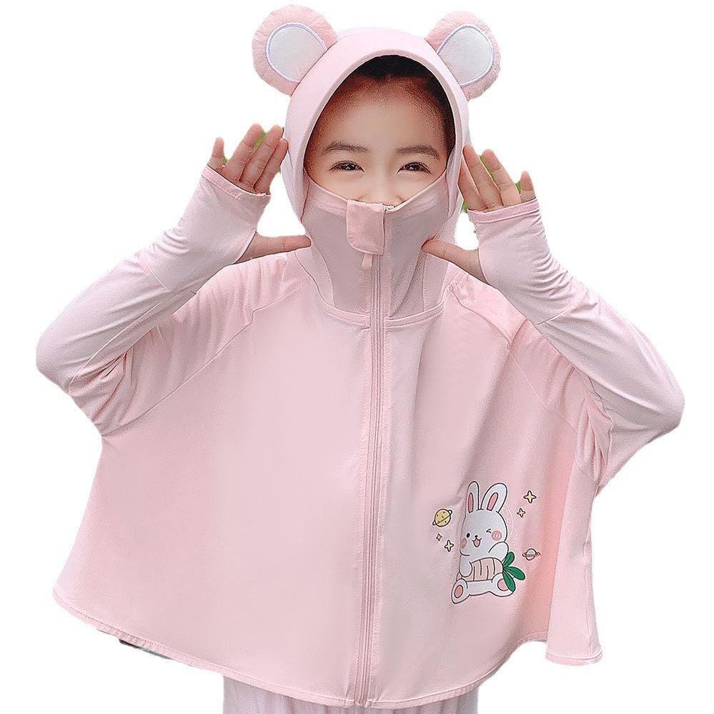Unisex nan Kapuzenponcho für Kinder mit UV-Schutz, Ohrenkapuze und niedlichem Panda-Motiv  R&B