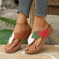 Damen Komfortable Zehentrenner-Sandalen mit ästhetischen Blattapplikationen R&B