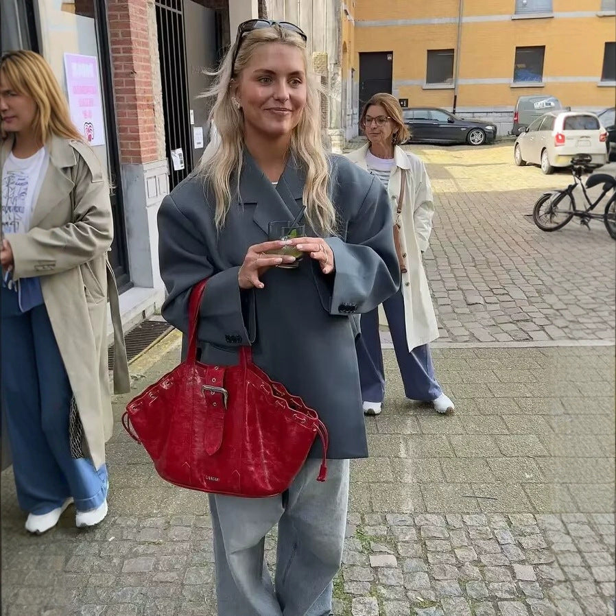 Damen elegante Oversize-Jacke mit schickem Revers R&B