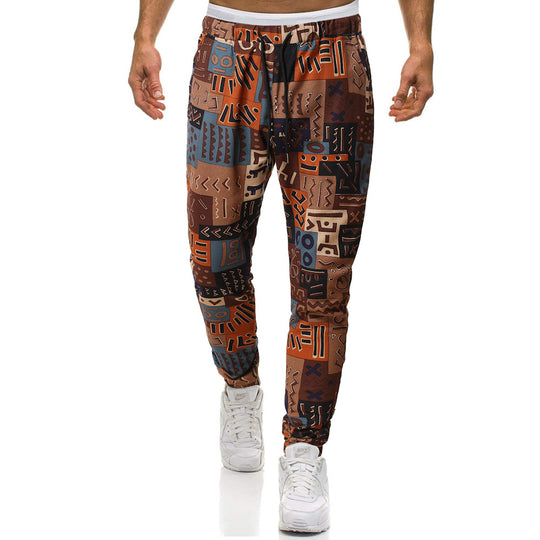 Herren Cargohose mit urbanem Print und elastischem Bund R&B