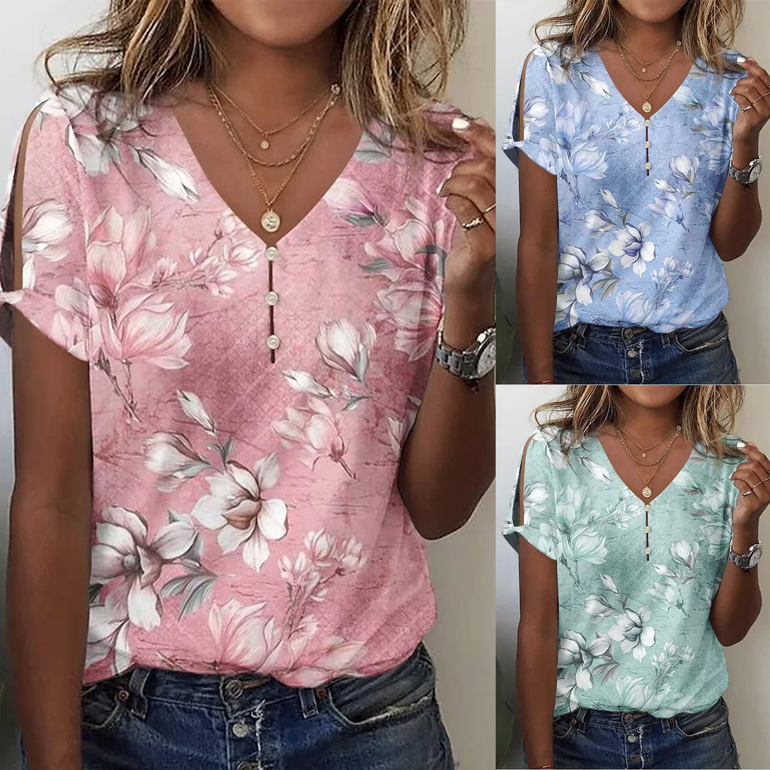 Damen Viskosebluse mit floralem Design und schicke Details R&B