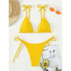 Damen Triangel-Bikini mit verspieltem Bindedesign R&B
