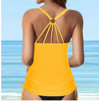 Damen lässiges Tankini-Oberteil mit Schnürung R&B