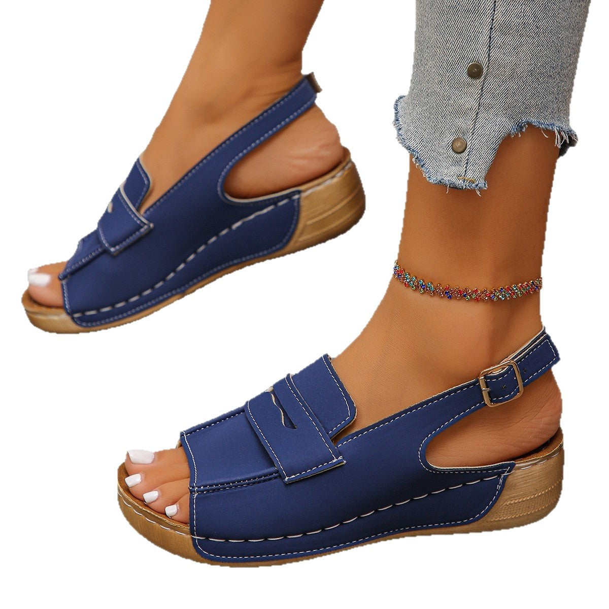 Damen Komfortable Sandalen mit verstellbarem Riemen
