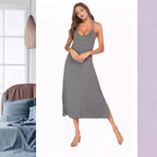 Damen Maxikleid mit eleganten Spaghettiträgern und lässigem Schnitt R&B