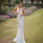 Damen Elegantes Langarmkleid mit asymmetrischer Drapierung R&B