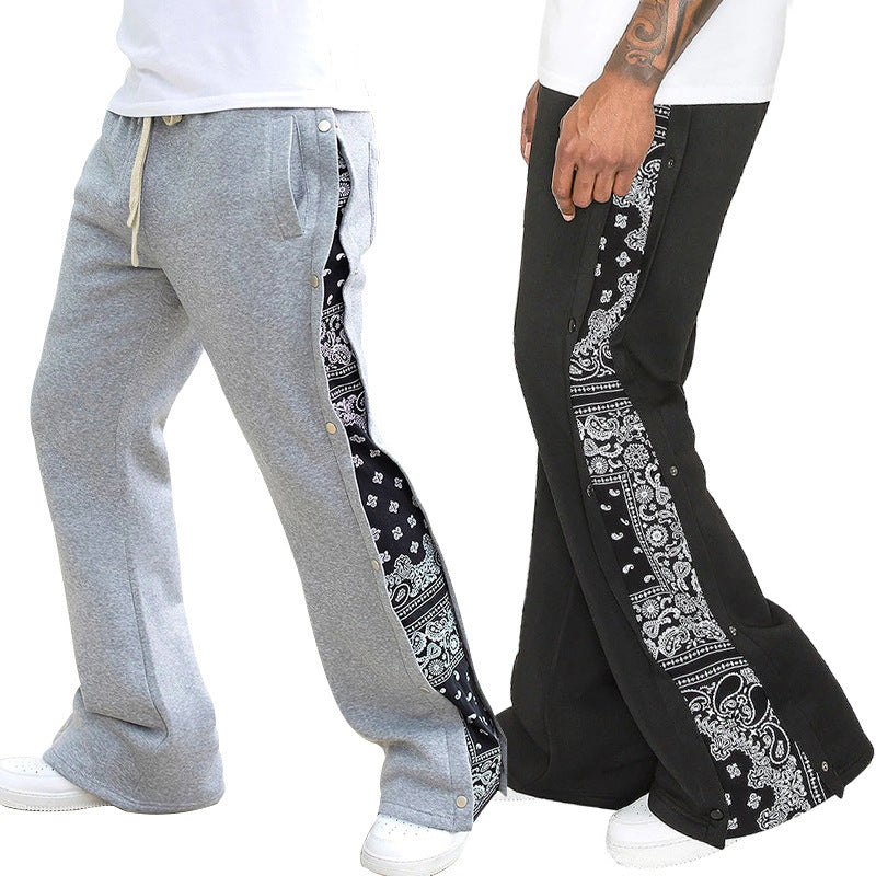 Herren lässige Sporthose mit seitlichem Druck-Design und praktischen Taschen R&B