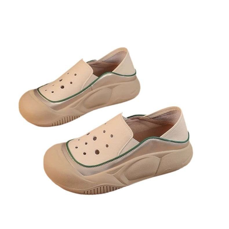 Damen modische Slip-On-Crocks mit atmungsaktiver Mesh-Oberfläche und rutschfester Sohlenkonstruktion R&B