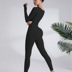 Damen Leggingsanzug mit elegantem Quadrat-Ausschnitt und figurbetonendem Schnitt R&B