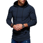 Herren Kapuzenpullover mit strukturierten Schultern und elastischen Bündchen