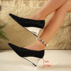 Damen Absatzschuhe mit tierischem Muster