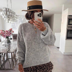 Damen Strickpullover mit voluminösen Ärmeln und feiner Struktur R&B