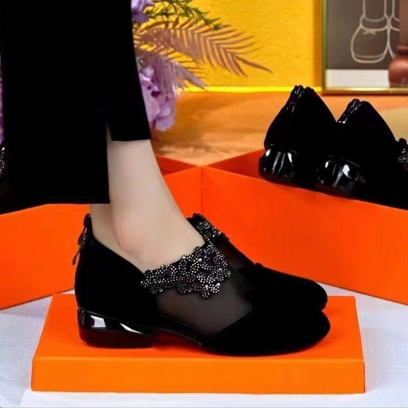 Damen elegante Slipper mit floralem Strassdesign und super bequemer Sohle R&B