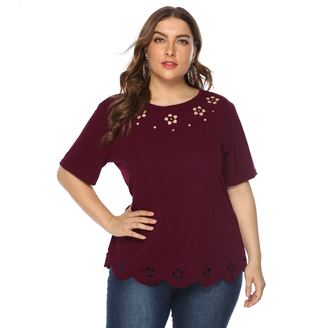 Damen elegantes Oberteil mit dekorativen Blumenstickereien R&B