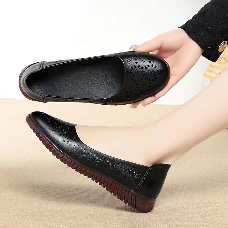 Damen Ballerinas mit atmungsaktiver Lochmusterung und flexiblem Sohlenkomfort R&B