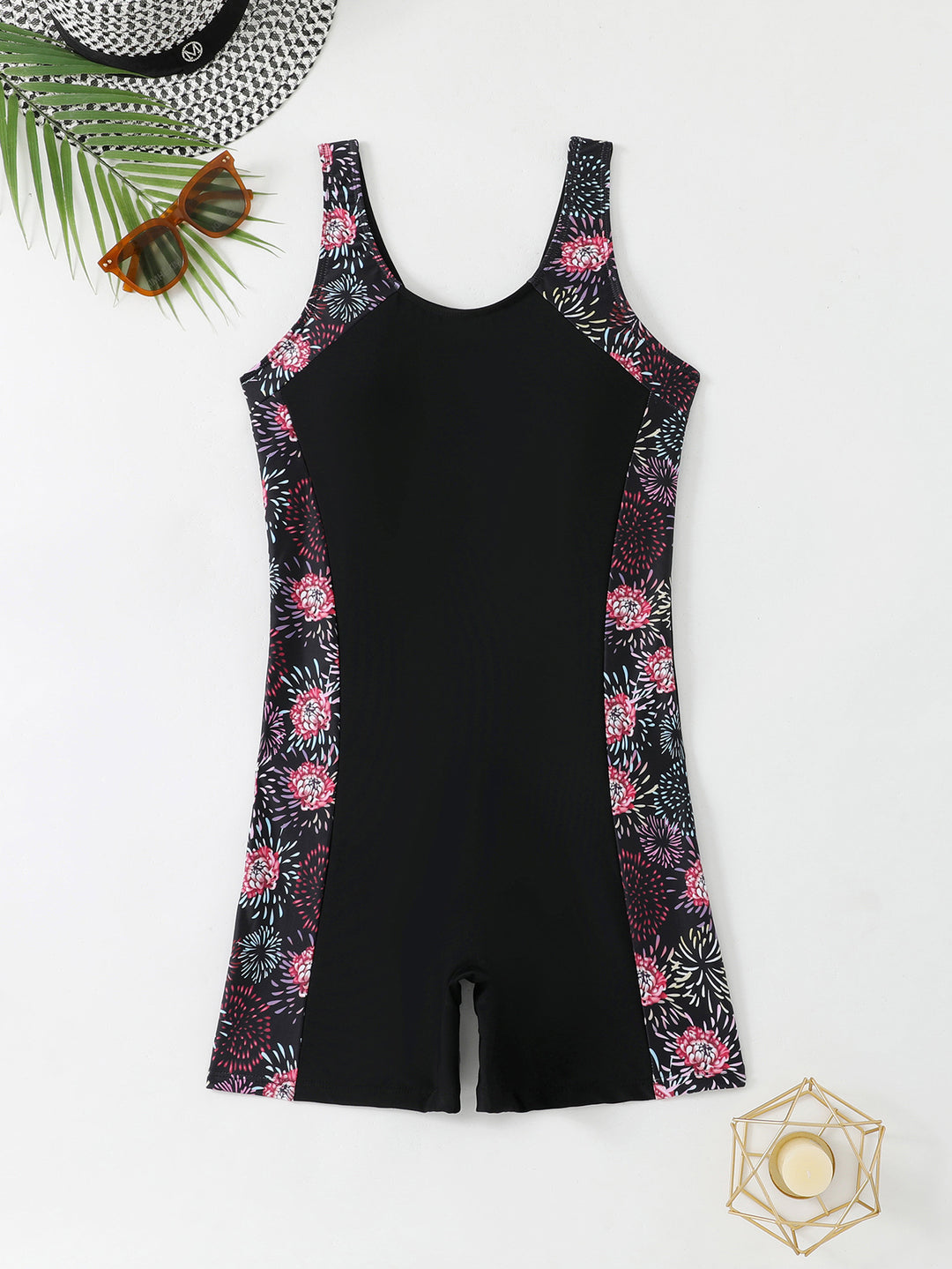 Damen Sportlicher Einteiler Badeanzug mit dynamischem Farbverlauf R&B