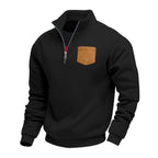Herren Fleece-Pullover mit hohem Kragen und praktischer Brusttasche R&B