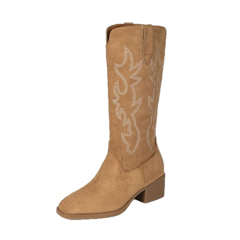 Damen Stiefel mit exquisiten Stickereien und komfortablem Absatz R&B