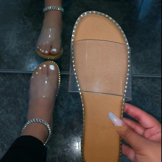 Damen Freizeit-Sandalen mit dekorativem Nietenrand R&B