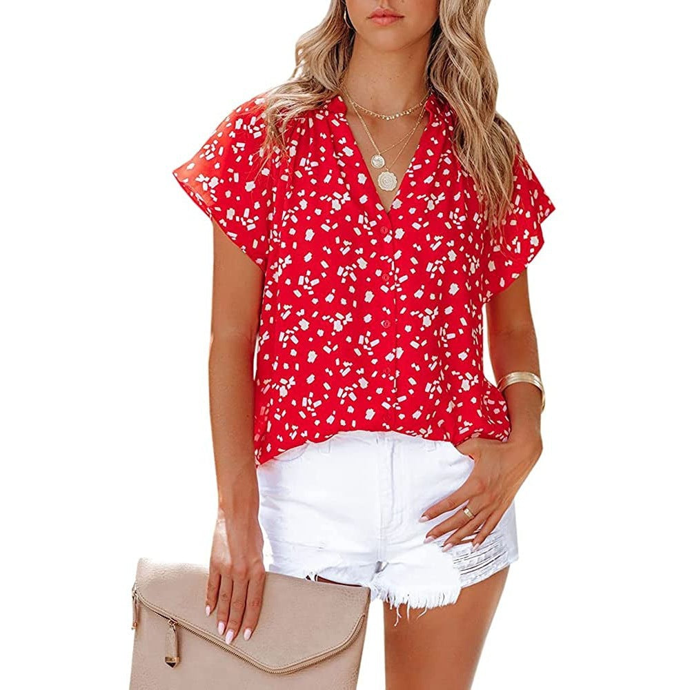 Damen Bluse mit floralem Muster und lässigem Schnitt R&B