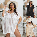 Damen luftiger Beach-Kaftan mit feinem Streifenmuster R&B