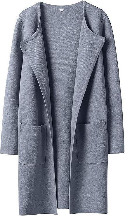Damen Offener Strickmantel mit Taschen R&B